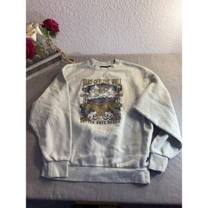 Vans Off the Wall‎ Better Days Ahead Light Sage Green Crew Sweatshirt Size XS